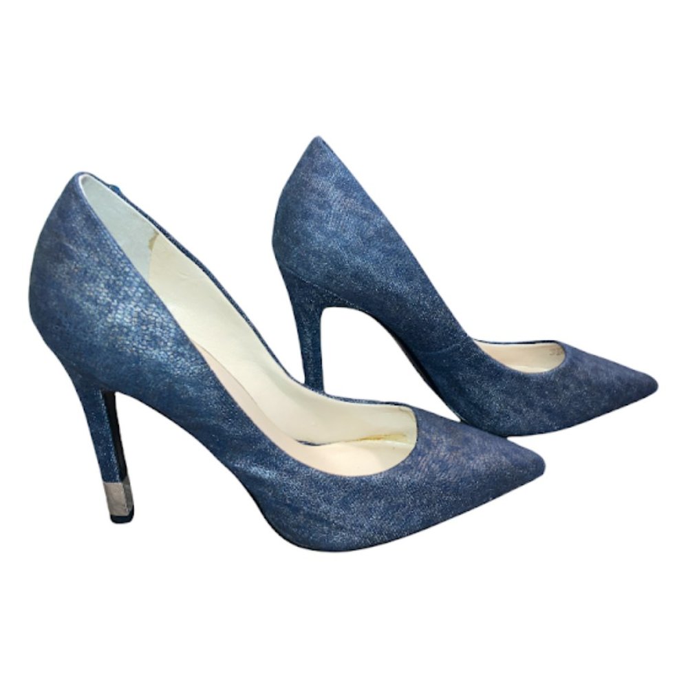 Guess Blue Leopard Print Heels